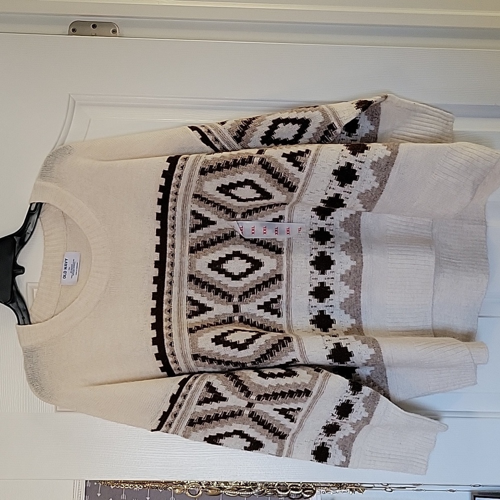 Cream, Brown, and Tan Sweater